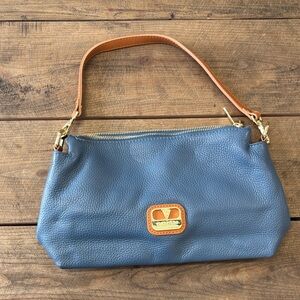 Valentina Navy and Tan Shoulder Bag